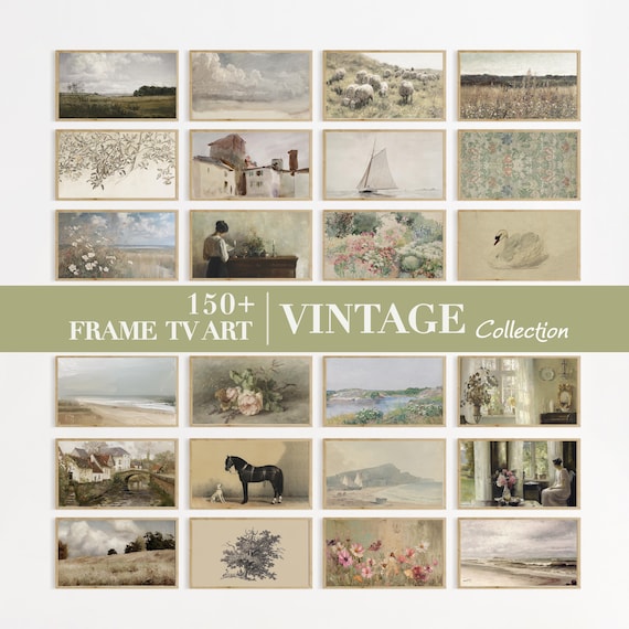Vintage Frame TV Bundle | Neutral Frame TV Art Set Download | French Country Decor | Samsung Frame TV Art Bundle | Antique Art For Frame Tv