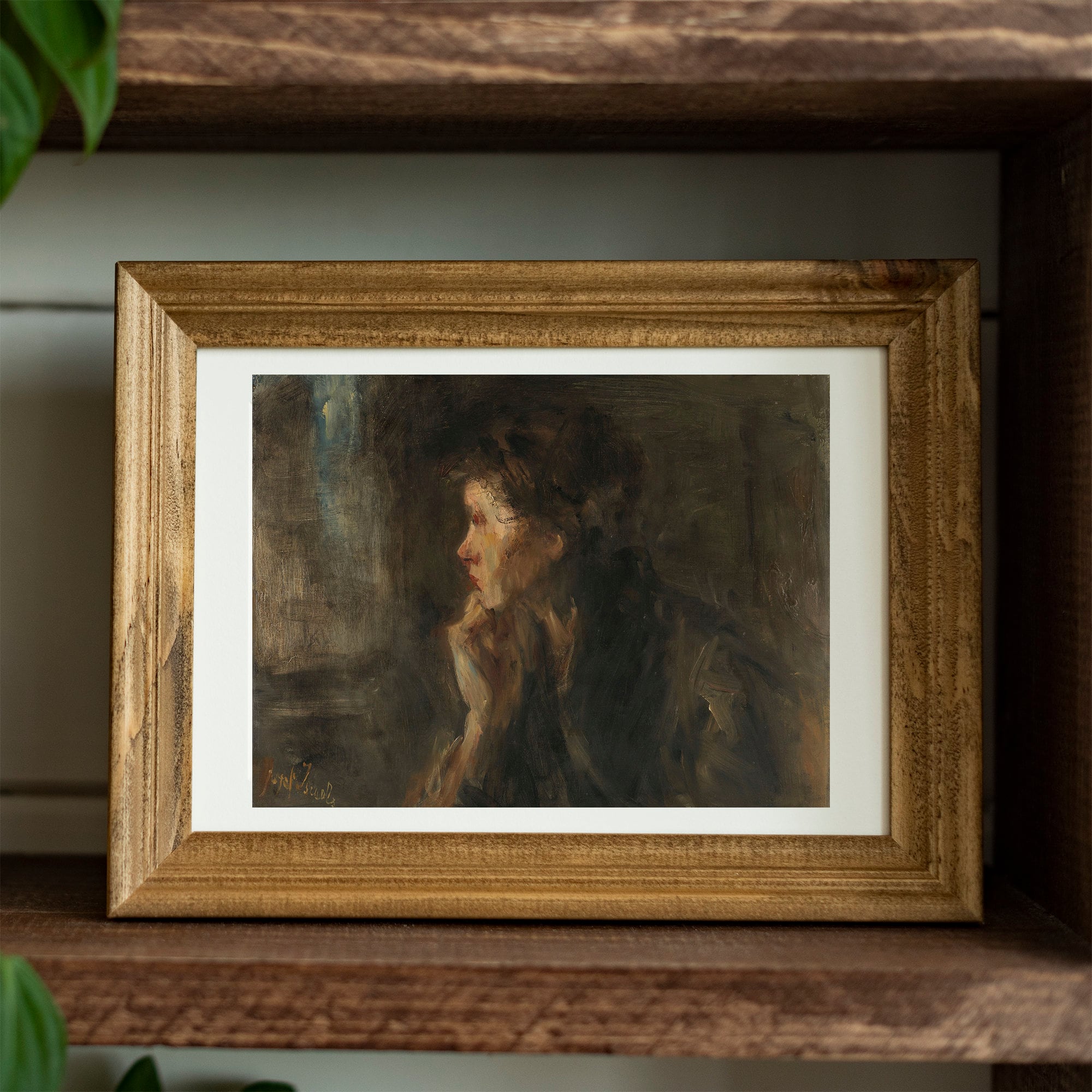 Vintage Woman Portrait Painting | Dark Moody Printable Wall Art ...
