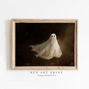 Vintage Ghost Art Print | Rustic Halloween Wall Decor (Digital Download)