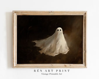 impression d'art fantôme vintage | Décoration murale d'Halloween rustique (téléchargement numérique)