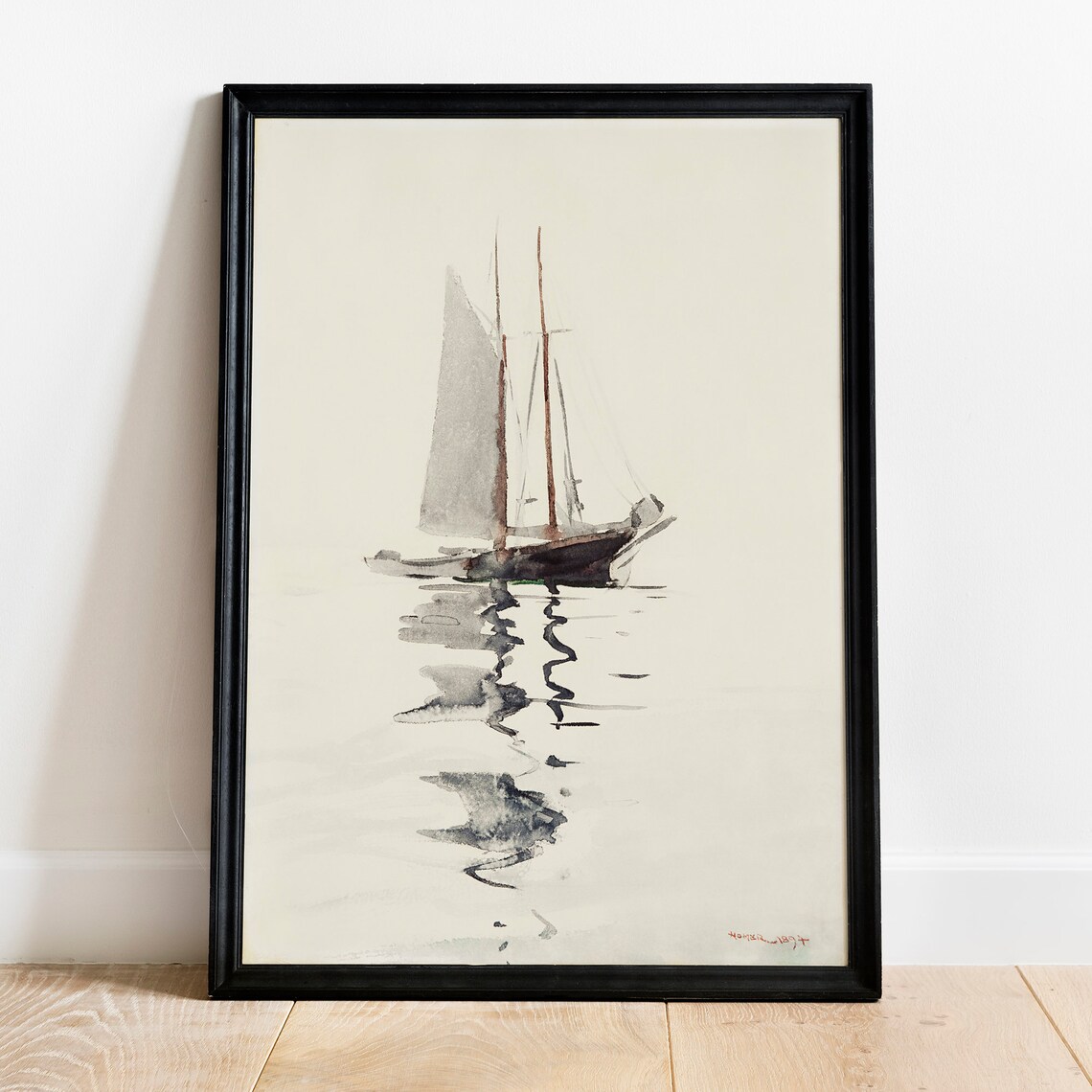 Vintage Watercolor Sailboat Digital Print | Antique Nursery Wall Art ...