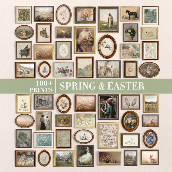 Vintage Easter Prints | Spring Farmhouse Gallery Wall Set (Digital Download)