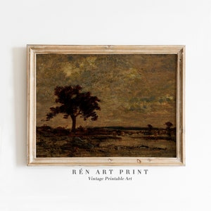 Stimmungsvolle Landschaftsmalerei | Druckbare Wandkunst | Vintage Ölgemälde | Antike Landschaft Druck | Stimmungsvolle rustikale Wandkunst | Digitaler Download