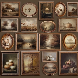 Vintage-Herbst-Druckset | Warme Herbst-Landhausdeko (Digitaler Download)
