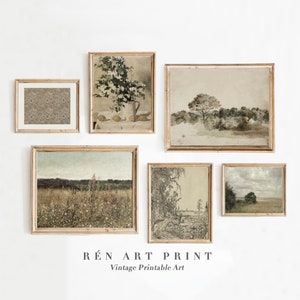 Franse landgalerij kunstset aan de muur | Vintage zomerprints | Afdrukbare muurkunst | Frans huisje decor | Antieke boerderij digitale download