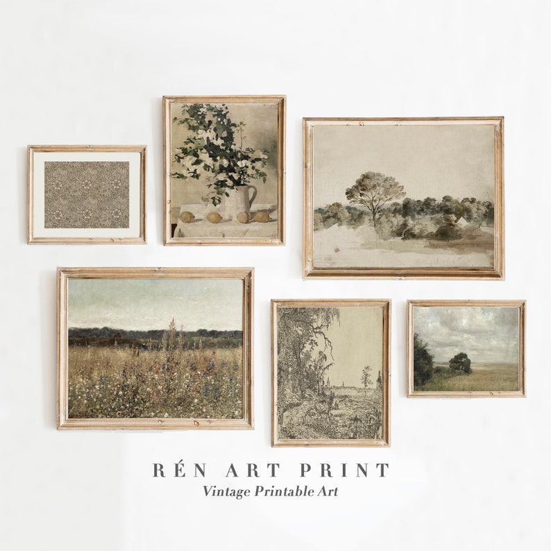 French Country Gallery Wall Art Set | Vintage Summer Prints (digital ...