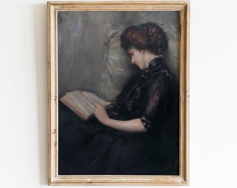 Antique Woman Portrait Print | Dark Academia Wall Art (Digital Download)