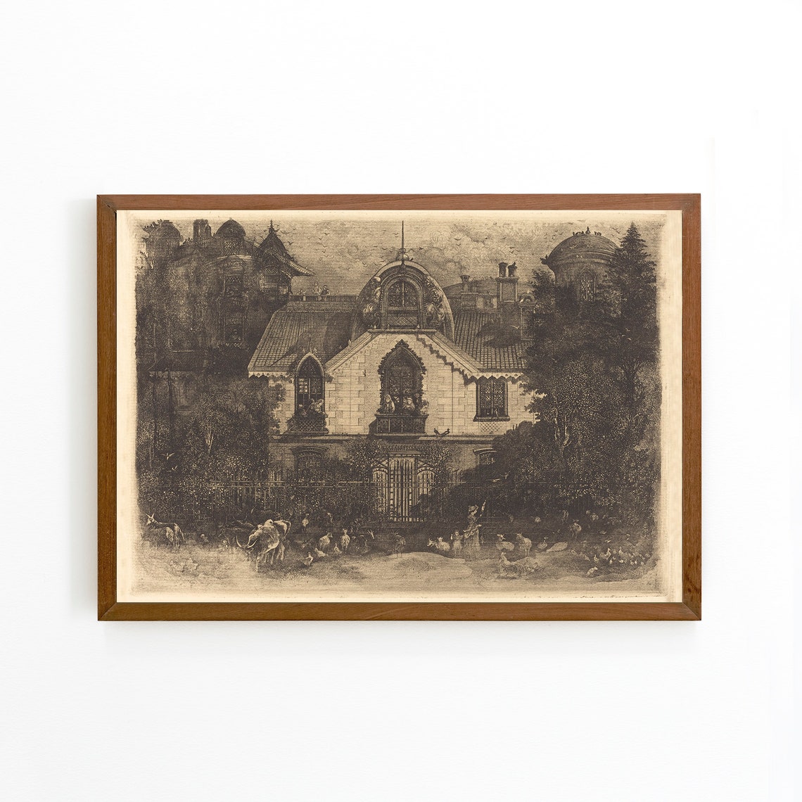 Vintage Moody Haunted House Wall Art Antique Gothic Home Etsy