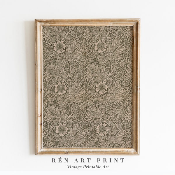 Vintage Textile Wall Art | Antique Tapestry Printable Wall Art | Modern Farmhouse Eclectic Art Print | William Morris Print Digital Download