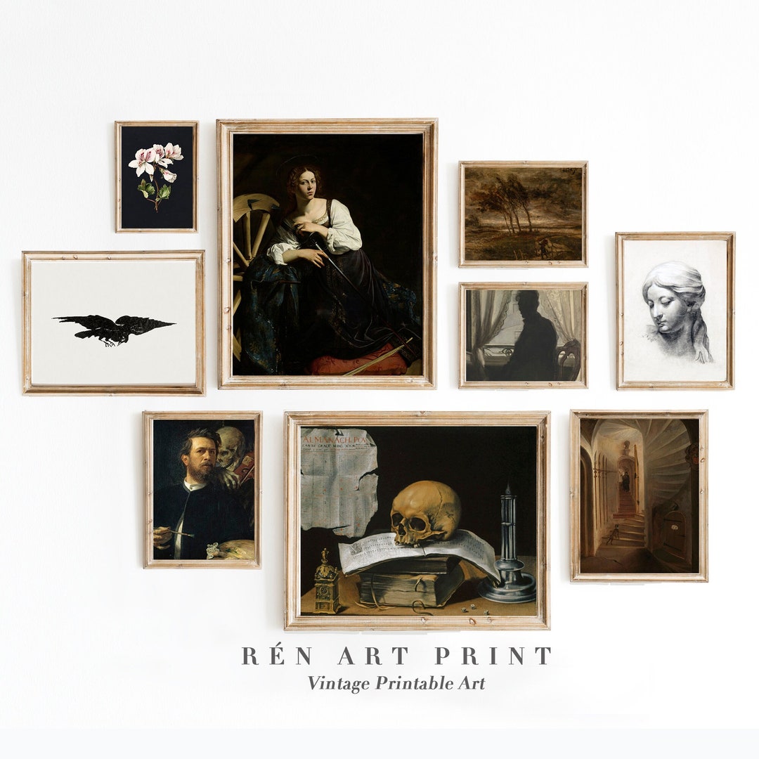 Dark Academia Gallery Wall Print Set | Vintage Art Prints | Moody ...
