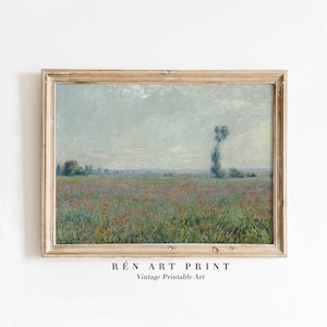 Poppy Flower Field Vintage Landscape Painting | Claude Monet (Digital Download)