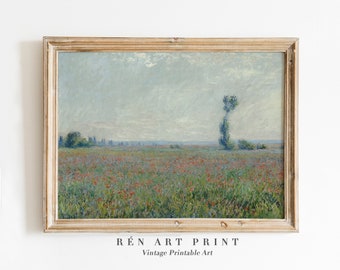 Poppy Flower Field Vintage Landscape Painting | Claude Monet (Digital Download)