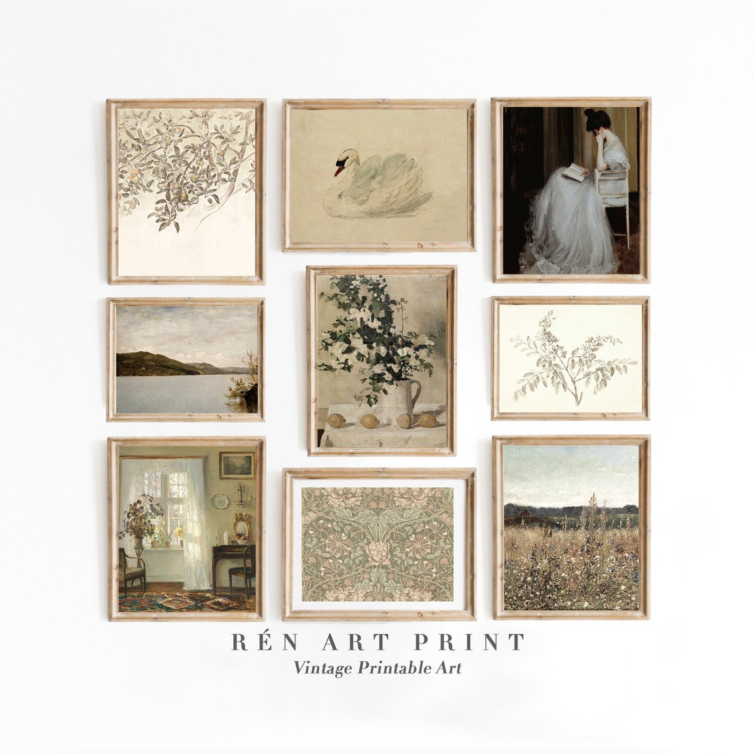Vintage French Country Gallery Wall Art Prints | Antique Neutral Decor ...