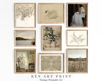 Vintage French Country Gallery Wall Art Prints | Antique Neutral Decor (Digital Download)