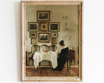 Vintage Mother and Child Painting | Antique Nursery Art (Digital Download)