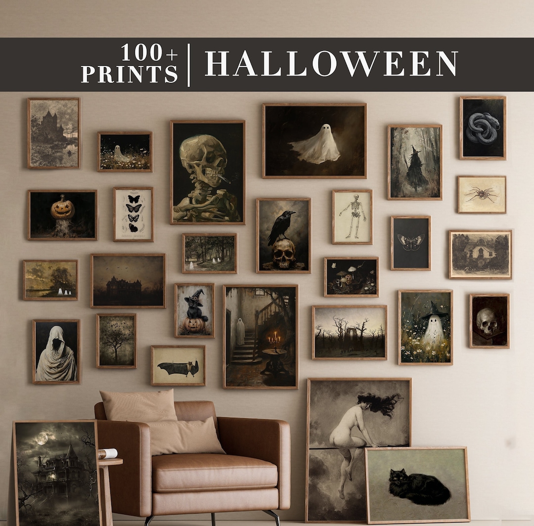 Vintage Halloween Prints | Spooky Gothic Gallery Wall Decor (digital ...