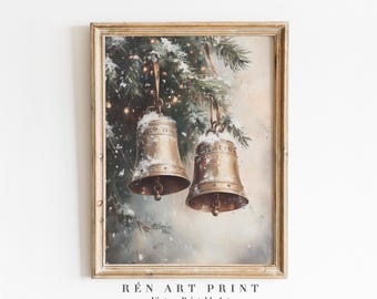 Christmas Bells Vintage Print | Holiday Farmhouse Decor (Digital Download)