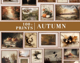 Vintage herfstprints | Rustieke cottagecore fotowandset (digitale download)