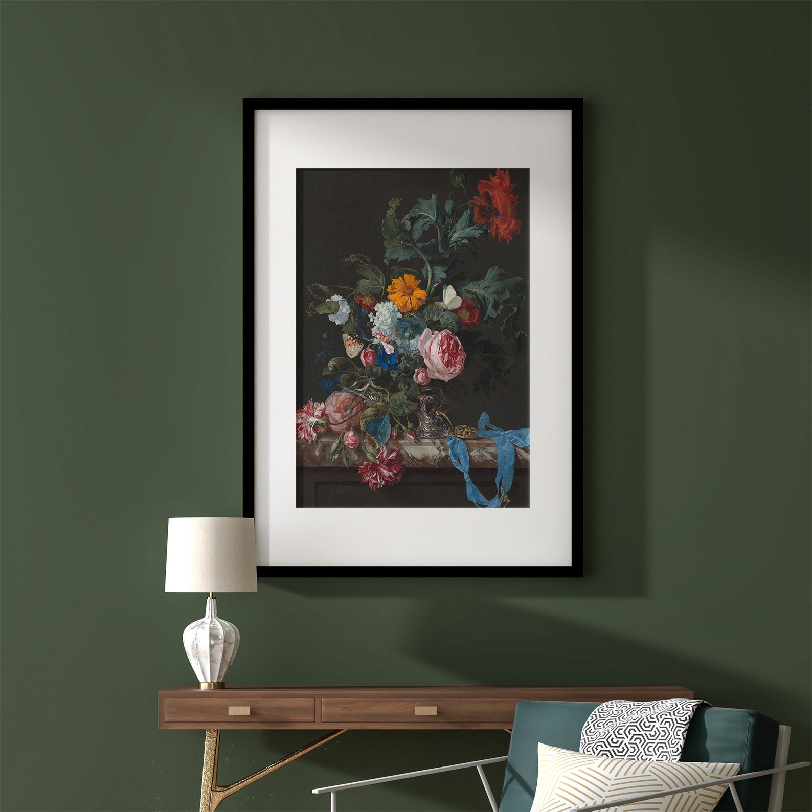 Vintage Flower Painting Wall Art Antique Still Life Etsy