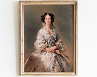 Antique Lady Portrait Art Print | Victorian Woman Painting (Digital Download)