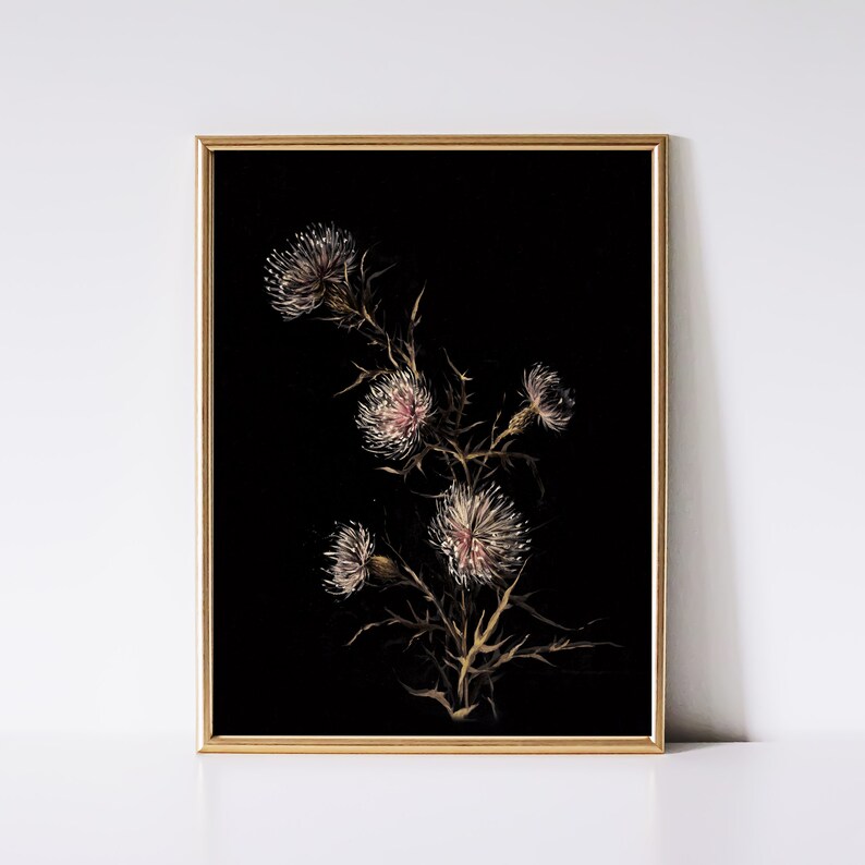 Dark Botanical Print Set: Moody Floral Gallery Wall Art (digital ...