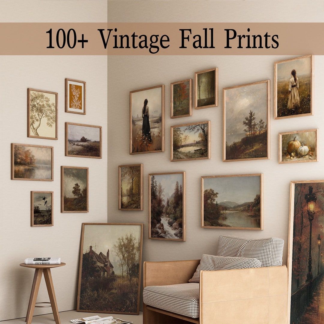 Vintage Fall Landscape Prints | Rustic Farmhouse Gallery (digital ...