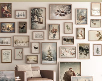 Vintage Christmas Prints | Farmhouse Gallery Wall Art (Digital Download)
