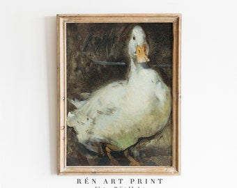 Vintage Duck Painting Print | Antique Farmhouse Wall Art (Digital Download)