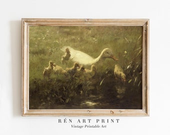 Vintage Duck and Goslings Print | Antique Nursery Art (Digital Download)