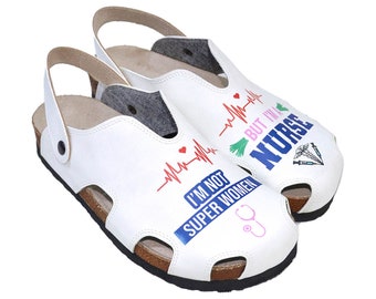 Krankenschwester Clogs für Frauen • Stillschuhe • Bequeme Medizinische Sandalen • Süßes Krankenschwester Geschenk • Pflegeheimschuhe