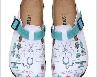 CIRUJANO CARDIOLOGO Zuecos cómodos para hombre, zapatos de cirujano, zuecos de cardiólogo, regalos para el marido