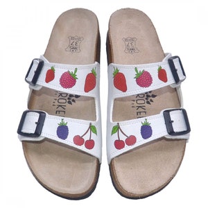 Summer Sandals, Women Shoes, Double Buckle Sandal, FRUITS Themed, Comfortable Clogs
