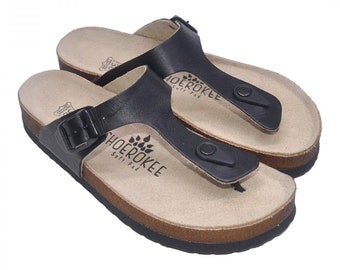 Tongs en cuir : sandales d'été pour femmes, chaussures de voyage confortables