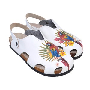 PARROT Painted Professional Women&#39;s Clogs