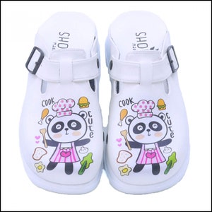 PANDA CHEF Themed Women&#39;s High Heel Clogs, Baking, Bakery, Cooker, Chef