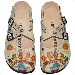 CUTE ANIMALS Themed Comfortable Women's Clogs, Spring Shoes, Summer Shoes