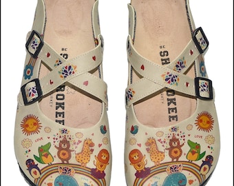 Animal Print Leather Clogs: Women&#39;s Comfortable Spring/Summer Shoes
