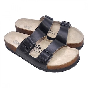 Sandales noires, sandales grises, sandales roses, sandales à double boucle, sandales en cuir, sandales confortables, chaussures de voyage