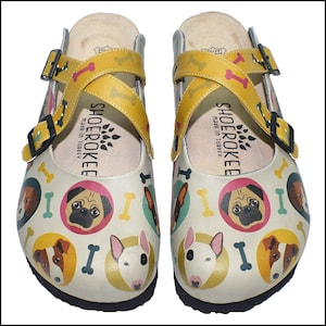 Summer Clogs, Summer Shoes, Dog Themed Womens Clogs,  Vet Gift, Veterinarian Gifts