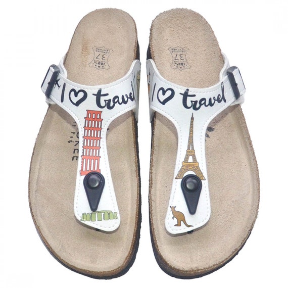 Witte leren slippers sale