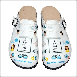 Ophthalmologist Clogs, Oculist Clogs, Comfortable Ophthalmic Optician Slippers, Anatomical