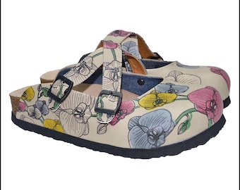 Floral Buckle Sandals - Comfortable Slip-On Shoes with Flower Design - Casual Summer Footwear - Adjustable Straps - Trendy Footwear
