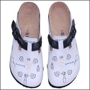 Comfortable Women&#39;s Clogs Specially Made for Audiologists, Otolaryngologist Gifts