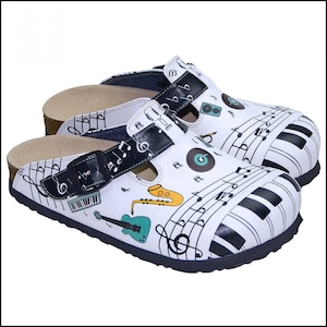 Music Teacher Patterned Women's Clogs, Back to School, Teacher Gifts, Music Gifts