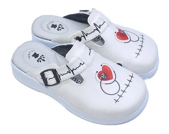 Zuecos de electrocardiografía: zapatos de enfermera para mujer