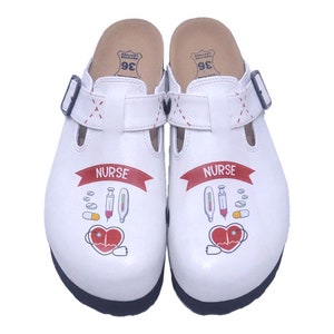 Nurse Shoes, Nursing Clogs, Medical Clogs, Comfortable  STETHESCOPE NURSE Clogs, Anatomical
