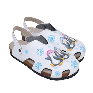 Penguin Print Women&#39;s Clogs: Comfortable Medical Slippers