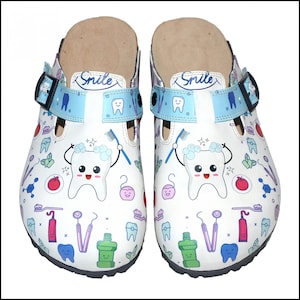 Tooth Shoes, Dentist&#39;s Clogs,  Dental Gifts, Dental Hygienist, Dental Student