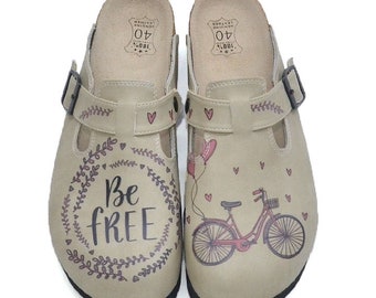 BE FREE Themed Professional Women&#39;s Clogs, Comfortable Clogs, Anatomical Clogs