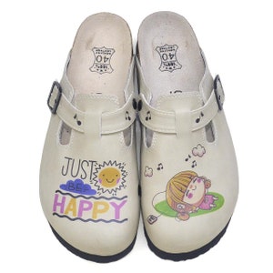 Kindergarten Teacher Clogs, Clogs Women, Happy Girl Clogs